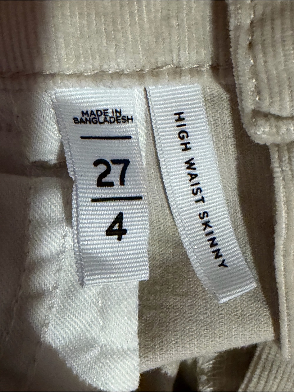 LOFT Cream Corduroy High-Rise Pants - Picture 5 of 6